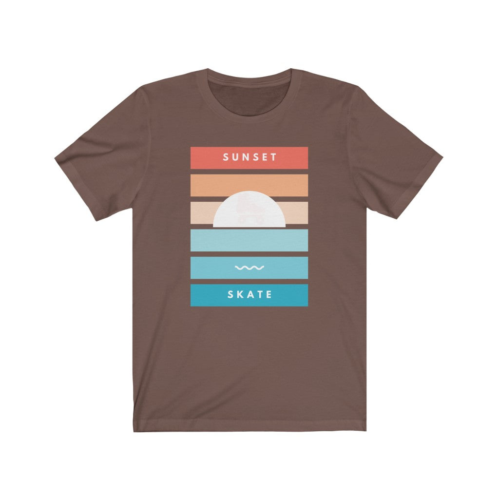 Sunset Skate T Shirt, Cool Beachy California Vibe