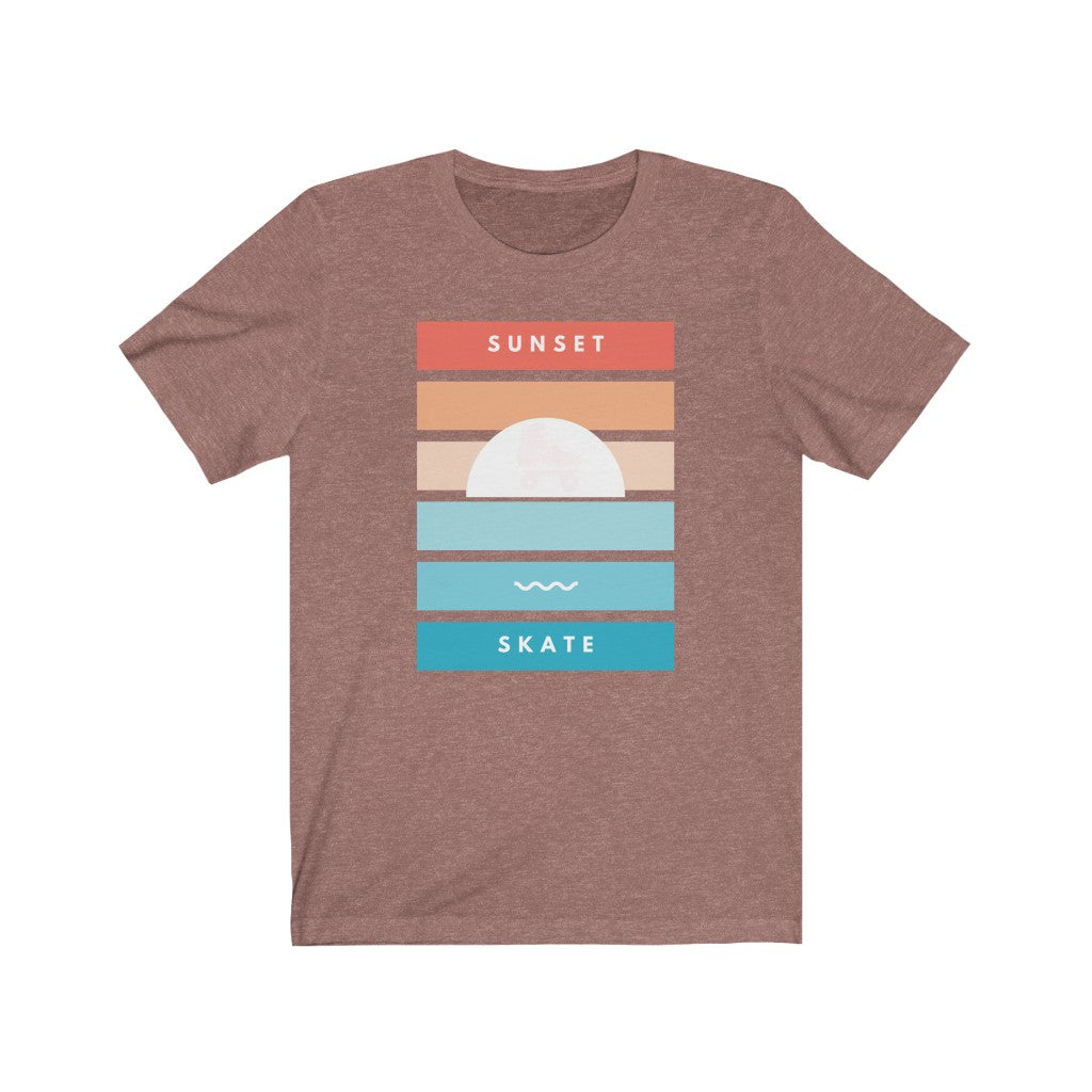 Sunset Skate T Shirt, Cool Beachy California Vibe