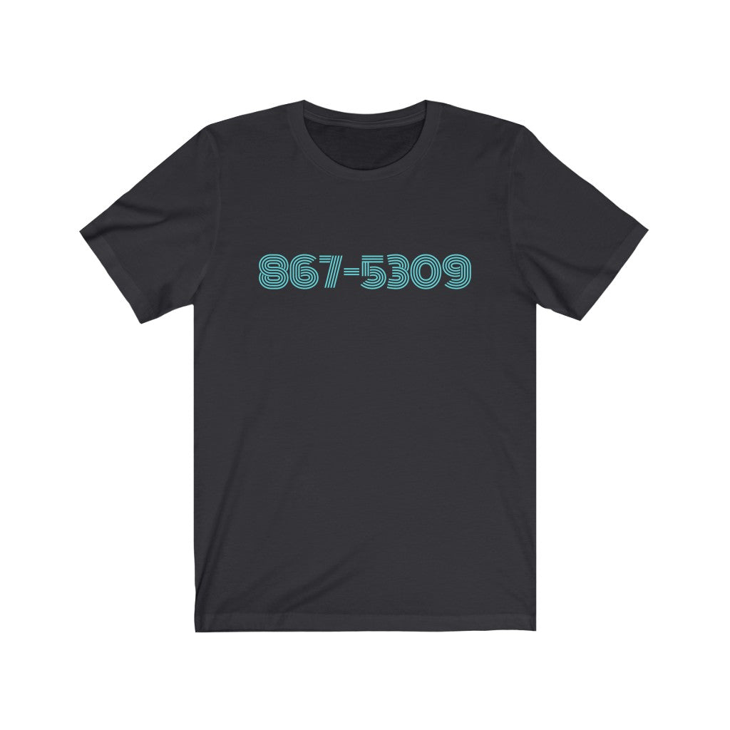 jenny t shirt - dark grey with aqua numbers
