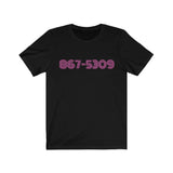 80's t shirts women's - black with hot pink numbers