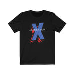 Gen x clothing store has tshirts like this black tee with large hero-style X