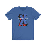 Gen-X shirt in royal blue with large hero-style X