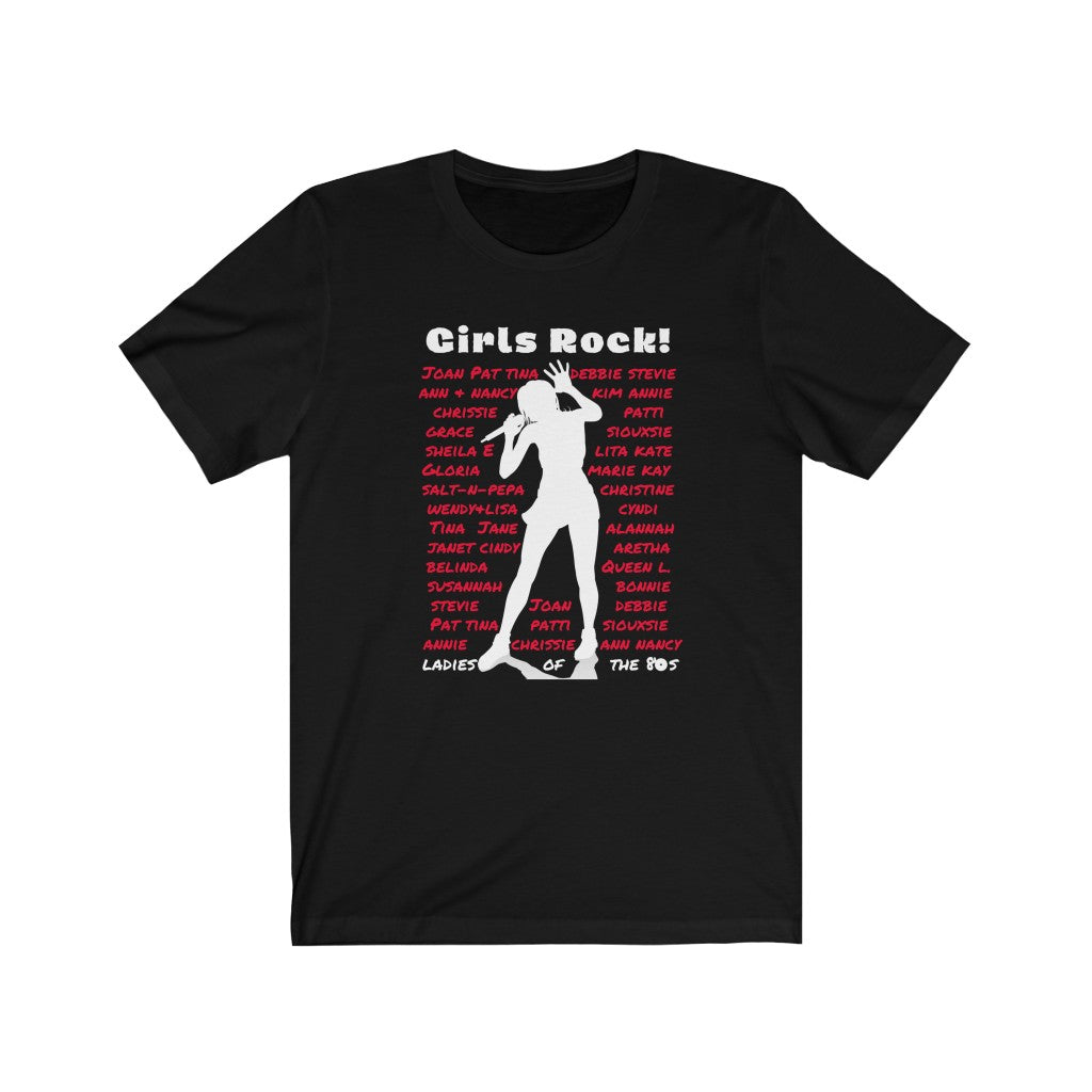 80s shirt - girls rock - black