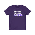 dance tee shirts - purple with purple stripe