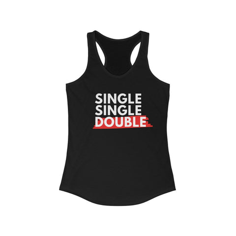 Fitness tank tops - black with red stripe