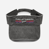 Fitness visor black with Turn Up Tuesday embroidered design